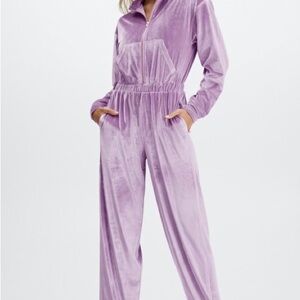 FABLETICS‎ lilac velour jumpsuit! XS